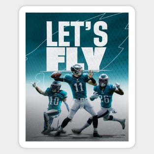 Philadelphia Football Sports Art Let's Fly Go Birds DeSean Carson Miles Sticker